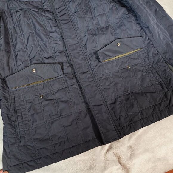Hickey Freeman Quilted Corduroy Collar Chore Coat Jacket Mens L Preppy Blue - Picture 2 of 14